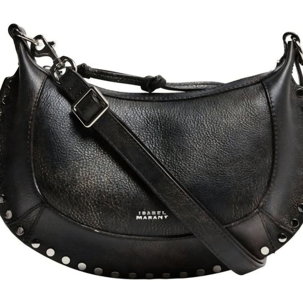 Isabel Marant Black Studded Crescent Shoulder Bag - Picture 4 of 9